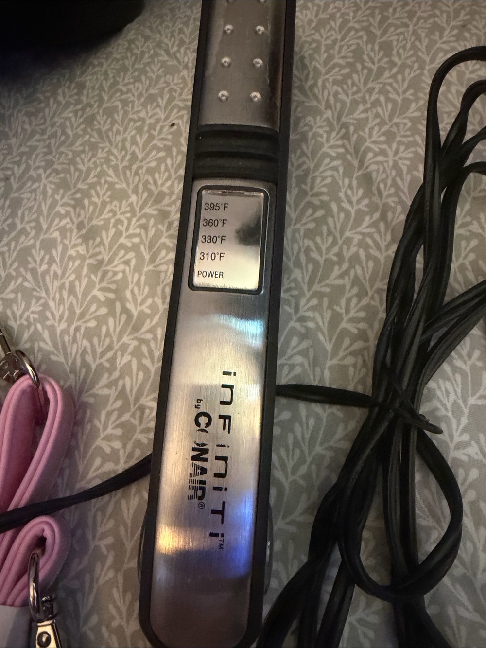 Silver Hair Straightener with Adjustable Heat